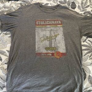 Gray Stolichnaya Graphic T-Shirt 90s